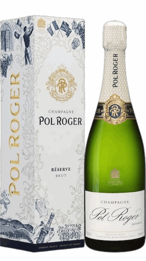 NV-Pol Roger Champagne Brut Reserve Blanc in Giftbox