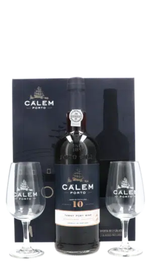 NV-Calem 10 Y. Port Tawny + Glazen in coffret